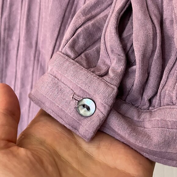 Amour Vert Vie Ribbed Henley - Lavender | L - Picture 9 of 11